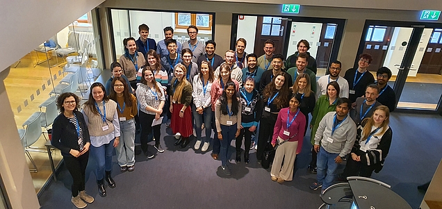 group photo of phd and postdocs at 2024 retreat
